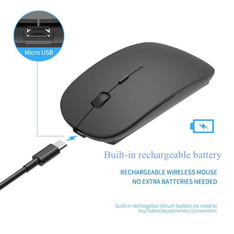 1 Chuột không dây Sạc USB 2.4G Không Ồn Cho Laptop / PC / Điện Thoại Thông Minh | BigBuy360 - bigbuy360.vn