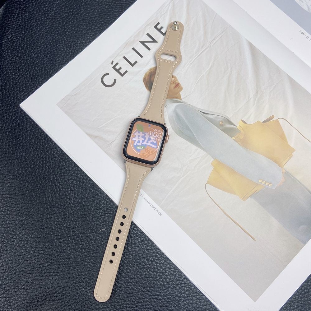 Dây đeo da thay thế cho đồng hồ thông minh Apple Watch dòng SE series 8 7 6 5 4 Ultra 49MM 41MM 45MM 40MM 44MM