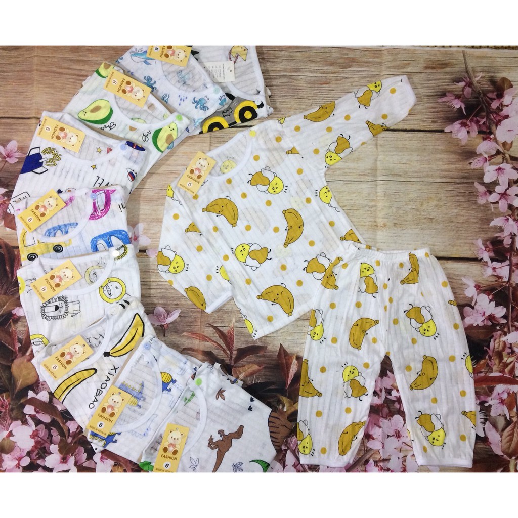 SIÊU SALE - Bộ dài cotton giấy cho be từ 3-15kg