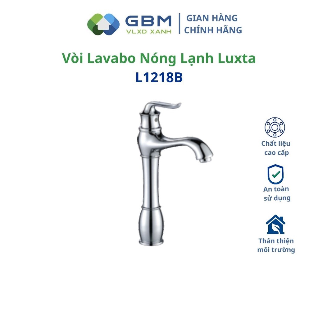 [Mã BMBAU300 giảm 10% đơn 499K] Vòi Lavabo Nóng Lạnh Luxta L1218B-VLXD XANH