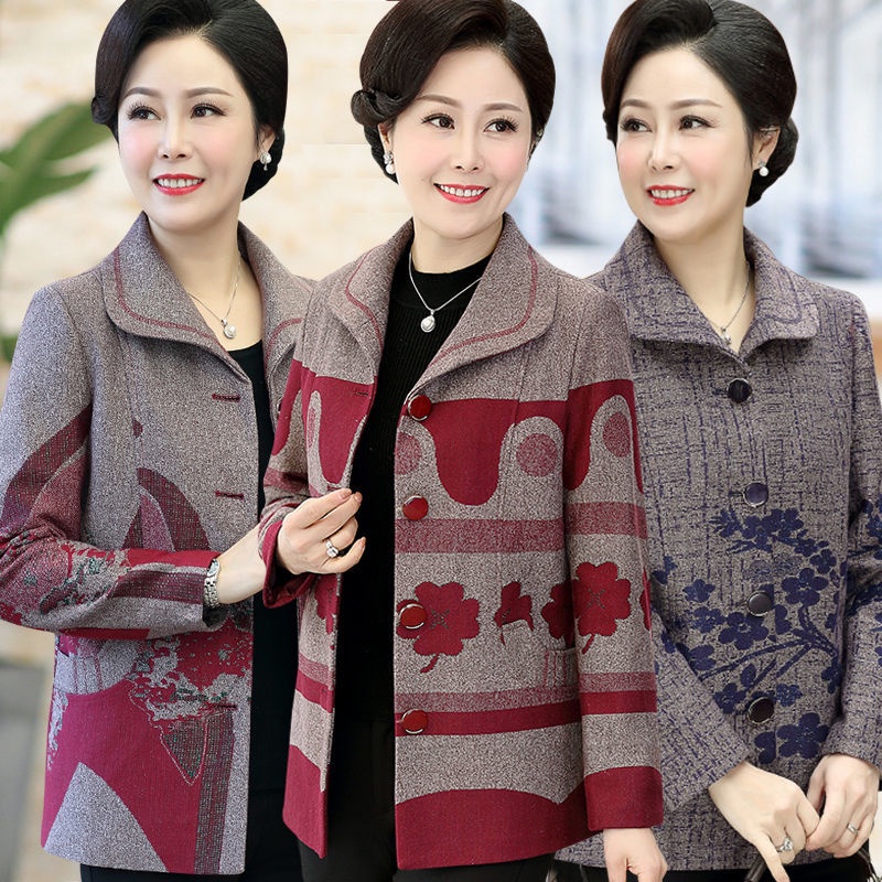 ◄Mẹ mặc mới mùa xuân và thu áo khoác ngắn dài tay quần hàng đầu 60 tuổi 70 tính khí trung niên người già phụ nữ | BigBuy360 - bigbuy360.vn