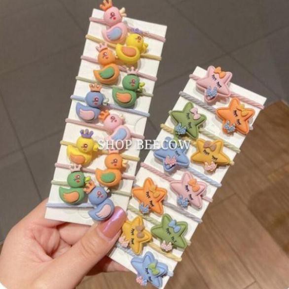 SET 10 DÂY BUỘC TÓC CUTE SIÊU XINH CHO BÉ YÊU 1-15 TUỔI