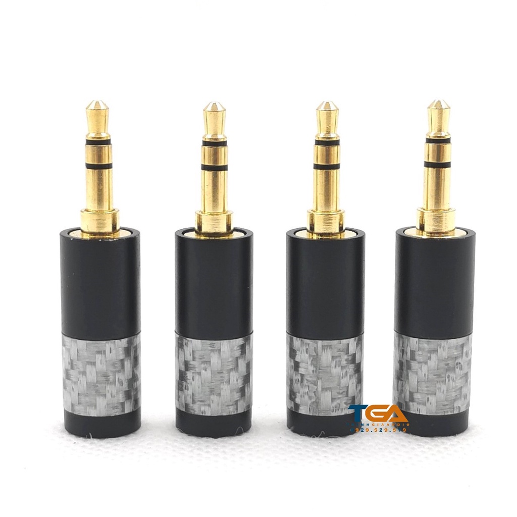 Jack rắc 3ly 3.5mm - 3 khấc hàn dây cacbon đen