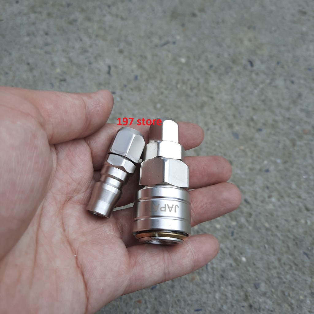 Khớp nối nhanh máy nén khí sử dụng cho ống hơi phi 8mm