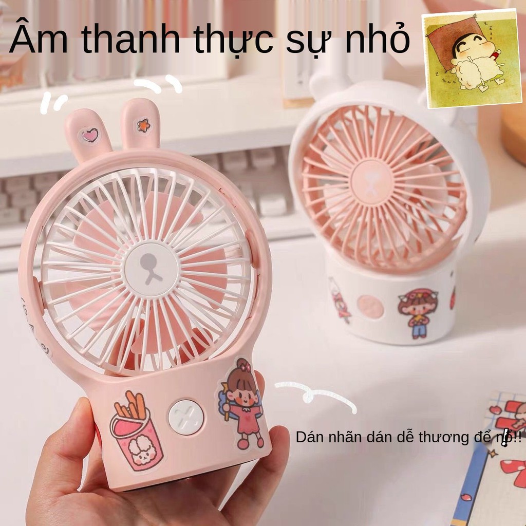 [gửi nhãn tự làm】 Máy tính để bàn siêu êm quạt usb mini dễ thương sinh viên lớp học di động