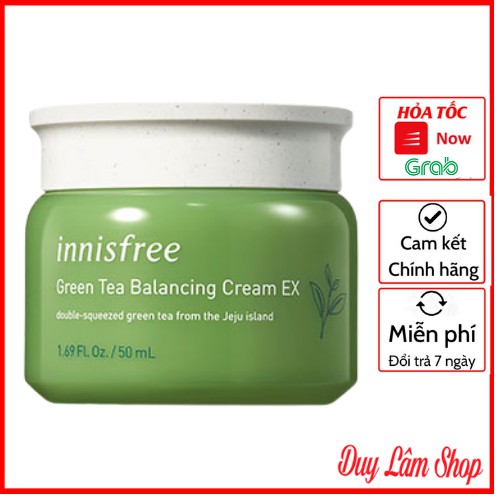 Kem Dưỡng Da Trà xanh Green Tea Balancing Cream Innisfree - Mỹ Phẩm giữ ẩm trắng da Chính Hãng