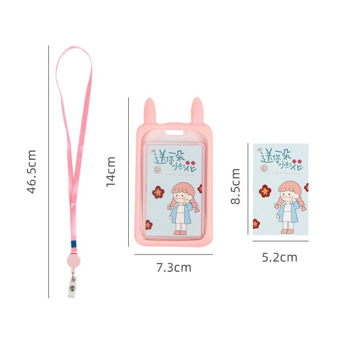 Thẻ đeo sinh viên có dây rút tai mèo cute