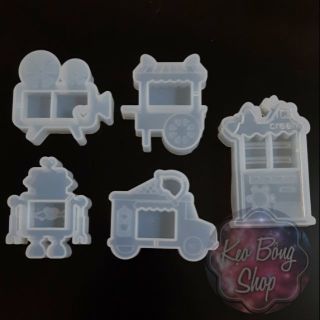 Khuôn siliconee shaker làm móc khóa, phụ kiện resin