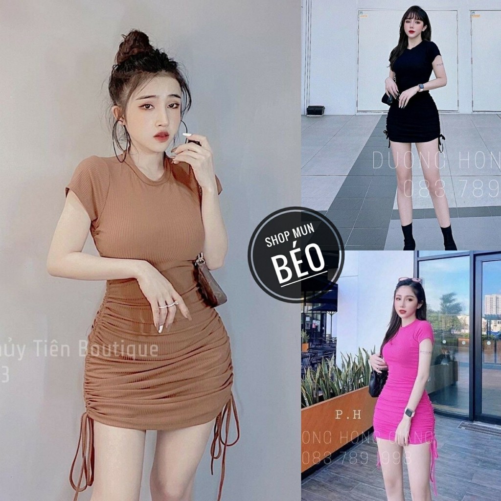 [MẪU MỚI] Đầm Body Rút Sườn Tay Ngắn Thun Borip Thích Hợp Mặc Đi Tiệc Đi Làm Đi Chơi Phù Hợp Với Mọi Phong Cách