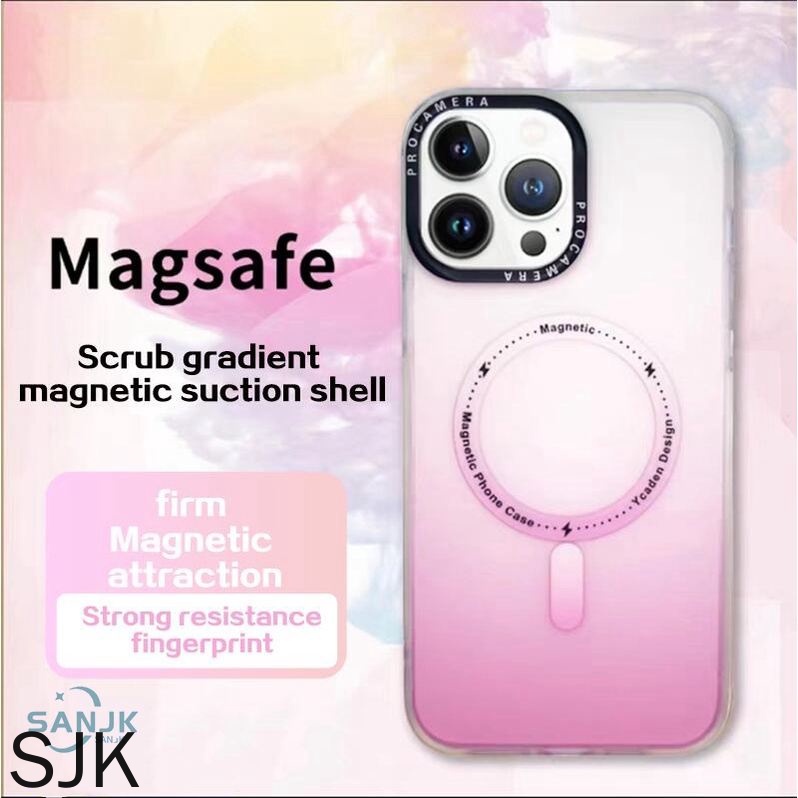 Ốp Điện Thoại Màu Gradient Mặt Nhám Từ Tính Chống Sốc Cao Cấp Cho iPhone 14 13 12 11 Pro Max 14 Promax case