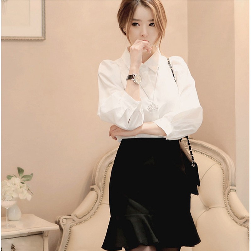 Áo Sơ Mi Nữ tay bồng thời trang công sở,  Áo Kiểu Nữ đẹp đủ size SML phù hợp đi chơi, đi làm, đi học - ảnh/video thật | BigBuy360 - bigbuy360.vn