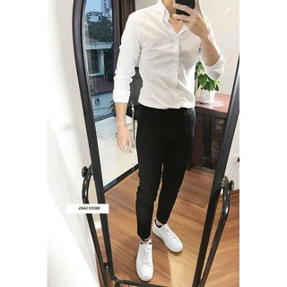 áo sơ mi trắng cổ bẻ Hàn quốc(có Voucher GIẢM GÍA)