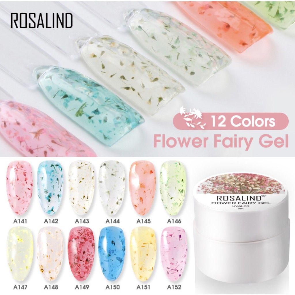 Sơn Gel UV Rosalind 5ml hoạ tiết hoa khô xinh xắn