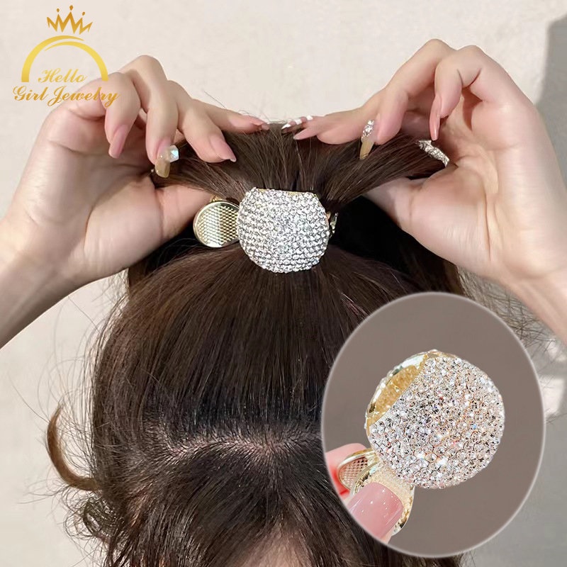 Kẹp tóc đuôi ngựa bằng kim loại đính kim cương giả / ngọc trai cho nữ