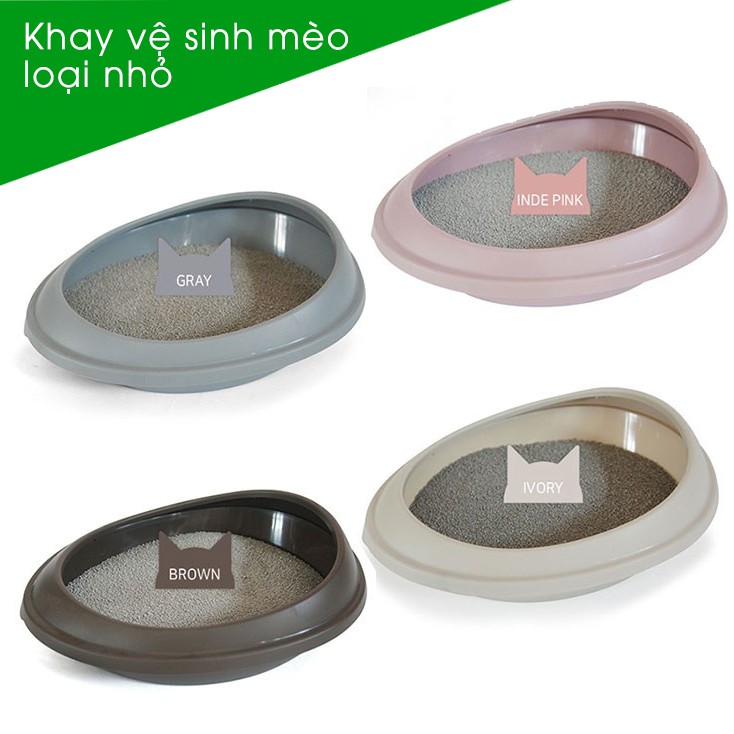 Khay vệ sinh cho mèo Purmi Hàn Quốc size nhỏ nhiều màu (kèm xẻng)