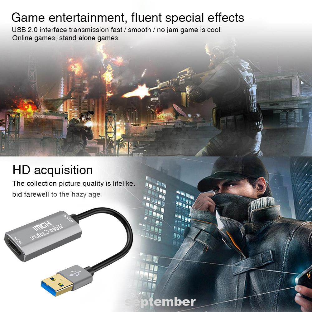 Aluminum Alloy Portable High Speed Broadcast Converter Online Teaching HDMI To USB Game Recording Video Capture Card