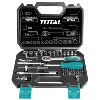 Bộ đồ nghề đa năng 45 chi tiết total tht141451 1/4" socket đa dạng cr-v mạ chrome, phủ lớp chống gỉ sét - chính hãng