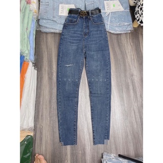 Jeans dài Lưng cao co giãn