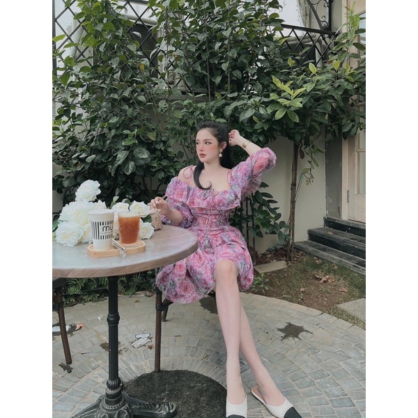 Váy hoa tơ chuẩn PKT