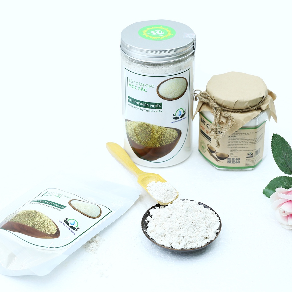 Bột cám gạo nguyên chất Mộc Sắc 1kg, tinh bột tắm trắng làm mặt nạ sữa non của siêu thị thiên nhiên