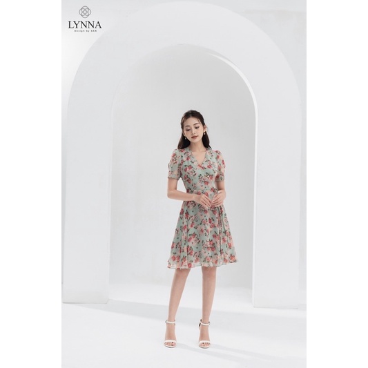 D125 VÁY XANH HOA HỒNG