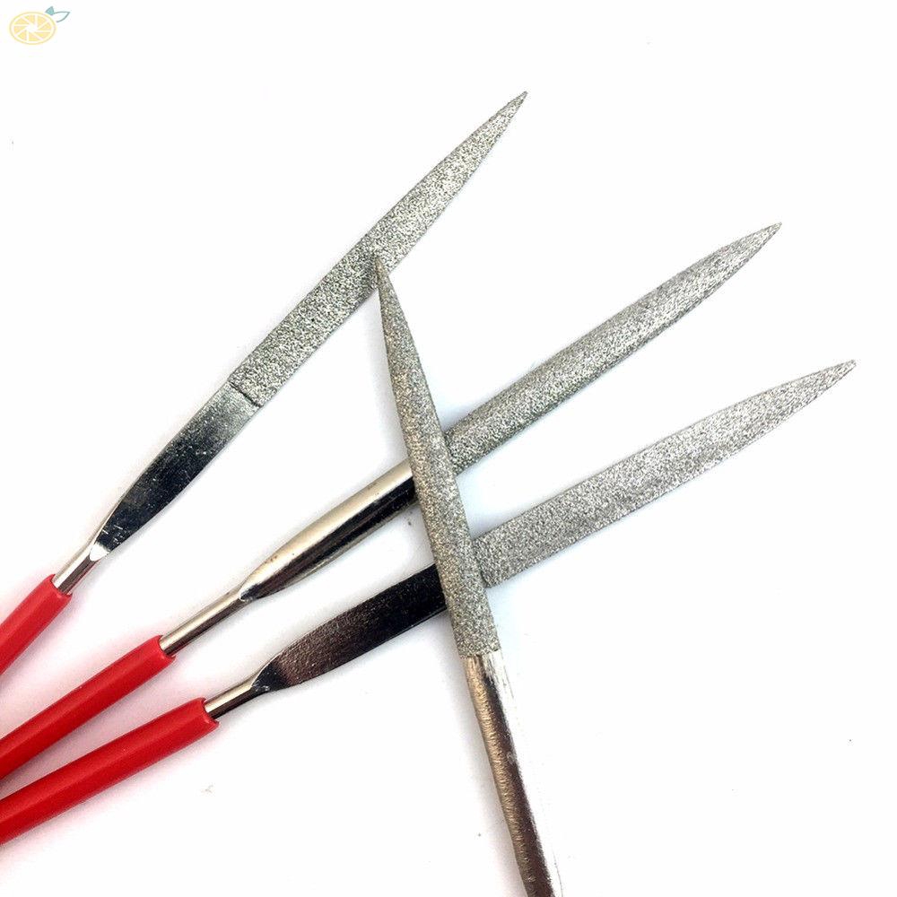 1 sET Alloy 10pcs/Set 140*3mm 120 mesh Mini Electroplated Needle Metal Carving Craft Hand Tool Useful Diamond File Rasp