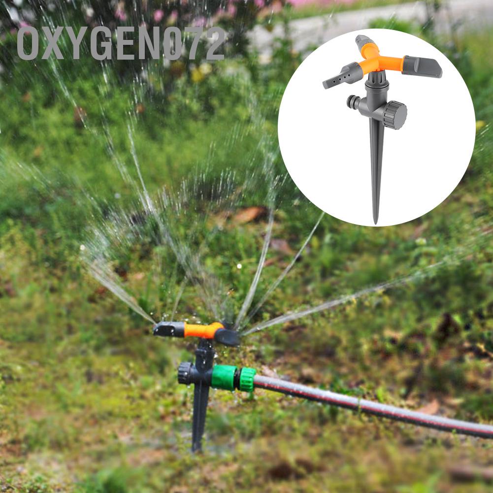 Oxygen072 360 Béc tưới cây phun sương tự động xoay tròn 360 độ Hệ thống tưới cỏ xoay vòng tự động bằng cấp Hệ thống tưới vườn ba cánh tay phun sương tưới cây