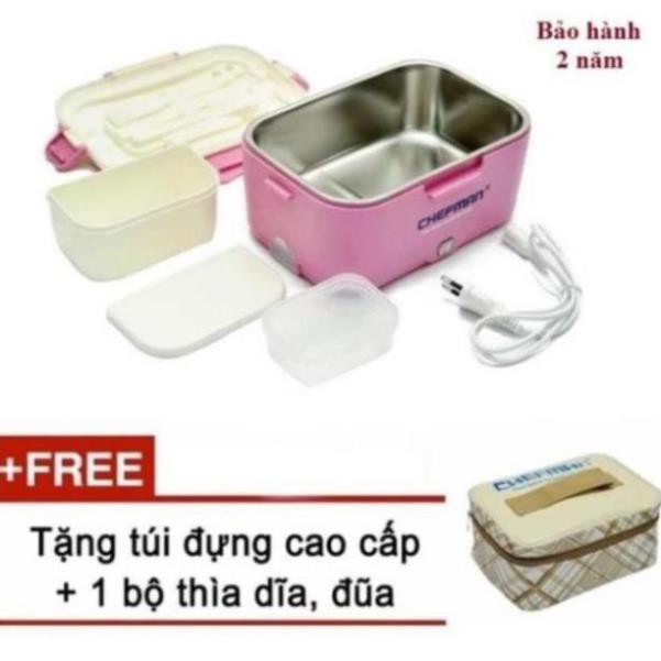 Hộp cơm hâm nóng Chefman CM 113i inox - Hàng chính hãng - Tặng kèm túi đựng hộp cơm