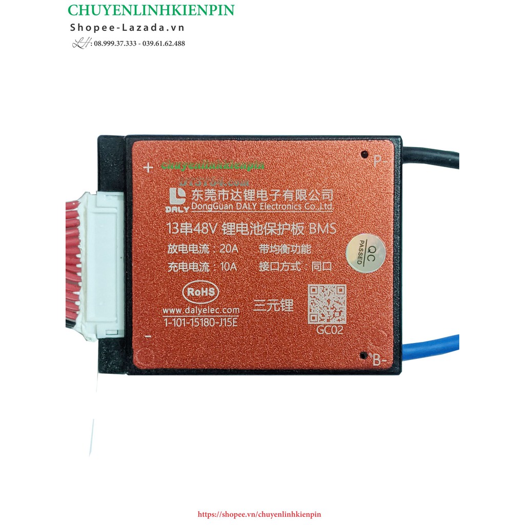 Mạch sạc và bảo vệ pin Li-on 13S 48V 20A chính hãng Daly
