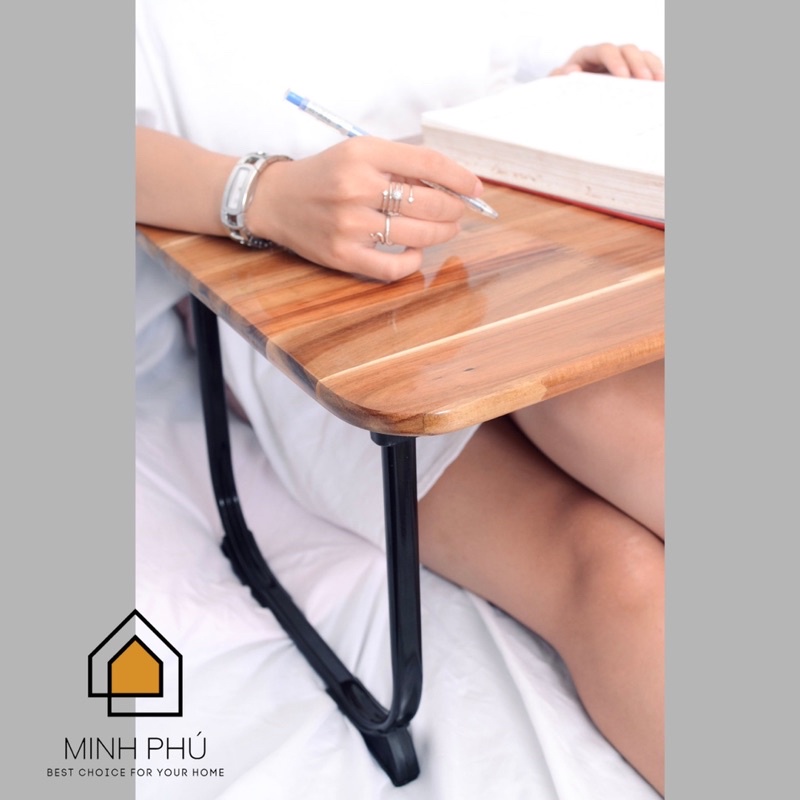 Bàn Gấp Gọn Bằng Gỗ Tràm Tự Nhiên, Chân Sắt Chịu Lực Bảo Hành 1 Năm PHÚC MINH