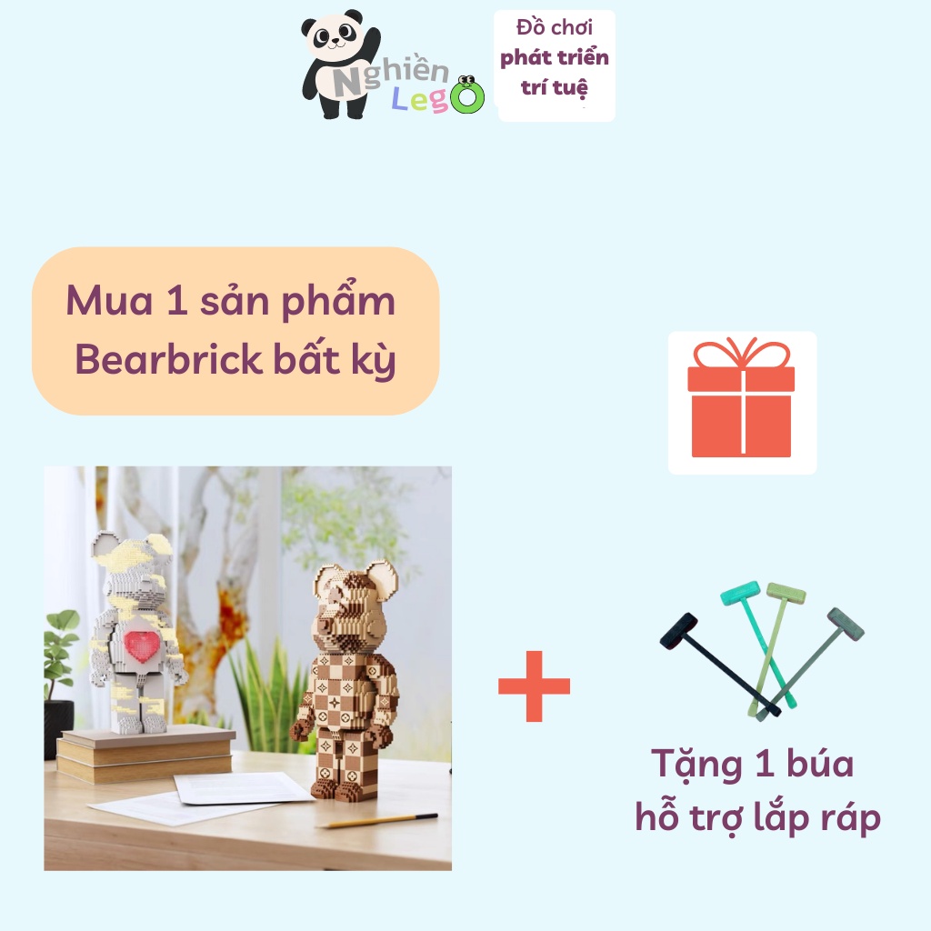 Mô hình lắp ráp bearbrick 3d lắp ráp gấu bearbrick 36cm Đồ chơi lắp ráp bearbrick đồ chơi xếp hình cho bé Nghiền store