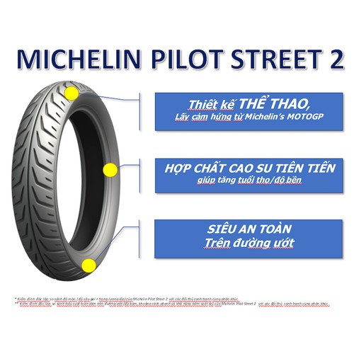 [CÓ VIDEO - CHÍNH HÃNG] 01 Chiếc vỏ lốp Michelin PILOT STREET 2 90/80 -17 46S không săm ruột - Cực bám đường Đèn Xe Việt