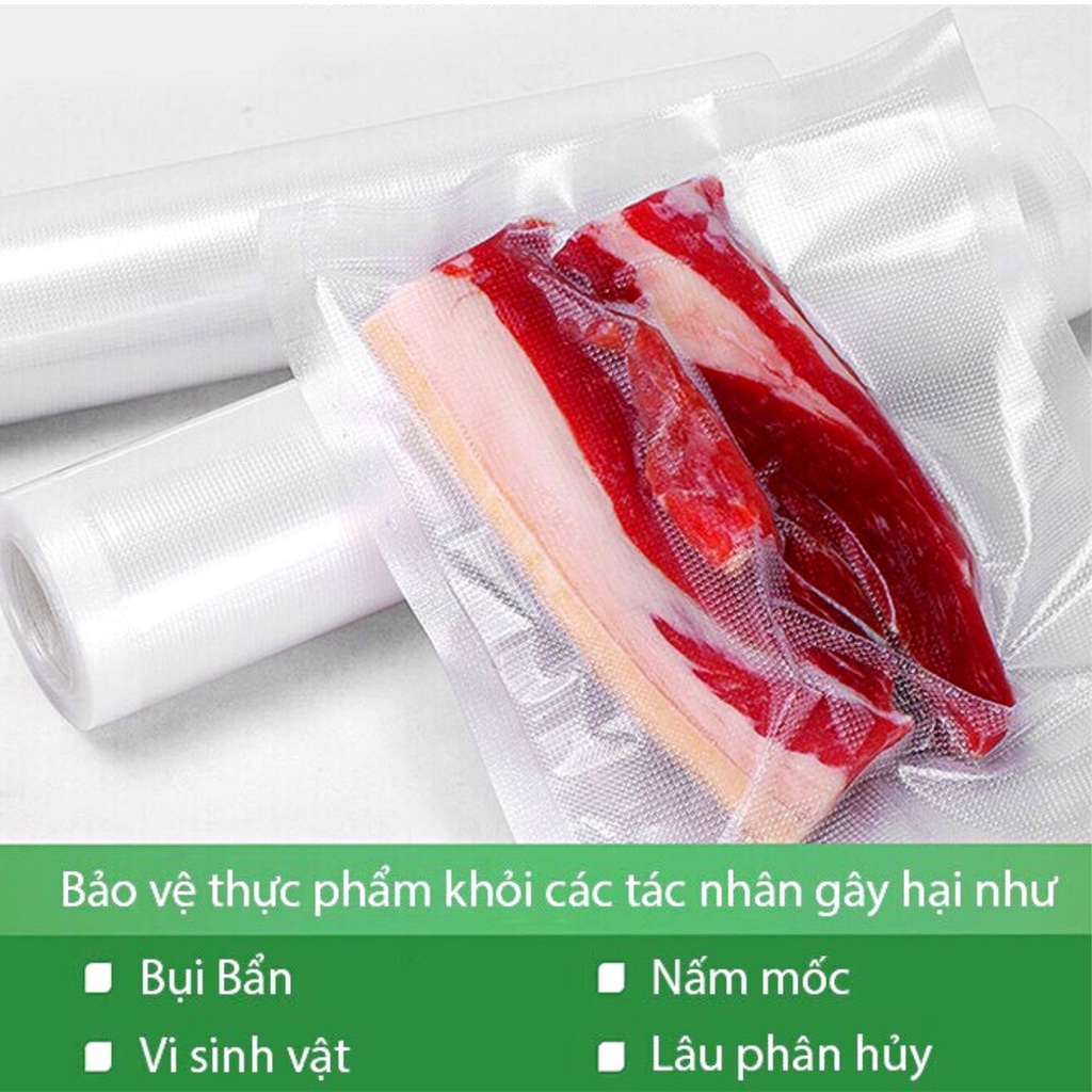 Túi hút chân không  Crenot bảo quản thực phẩm,một mặt nhám, cao cấp dạng cuộn 5m nhiều kích thước