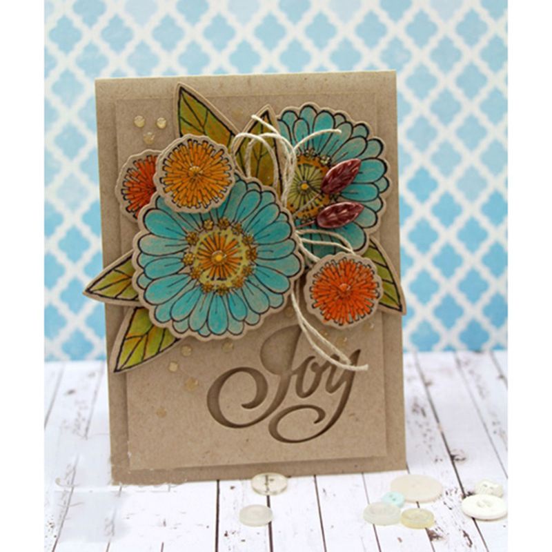 Khuôn cắt giấy làm từ kim loại hình chữ Joy trang trí Scrapbook