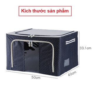 Hộp Đựng Quần Áo Chăn Màn Khung Thép Cao Cấp Loại To Tiện Lợi 66 Lit (Loại 1) 88306