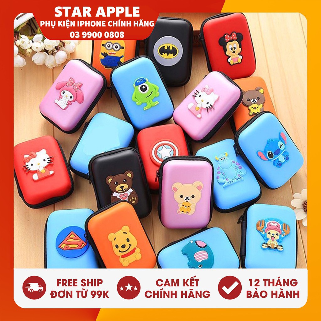 Hộp Đựng Phụ Kiện Đủ Màu - Đựng Cả Cáp Sạc Tai Nghe - Bóp tai nghe