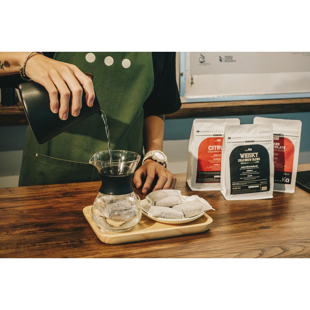 Cà phê cold brew túi lọc 100% Arabica nguyên chất Hương Whi$ky Cam chanh Chocolate  Vị thanh mát hậu vị ngọt 30g/1túilọc