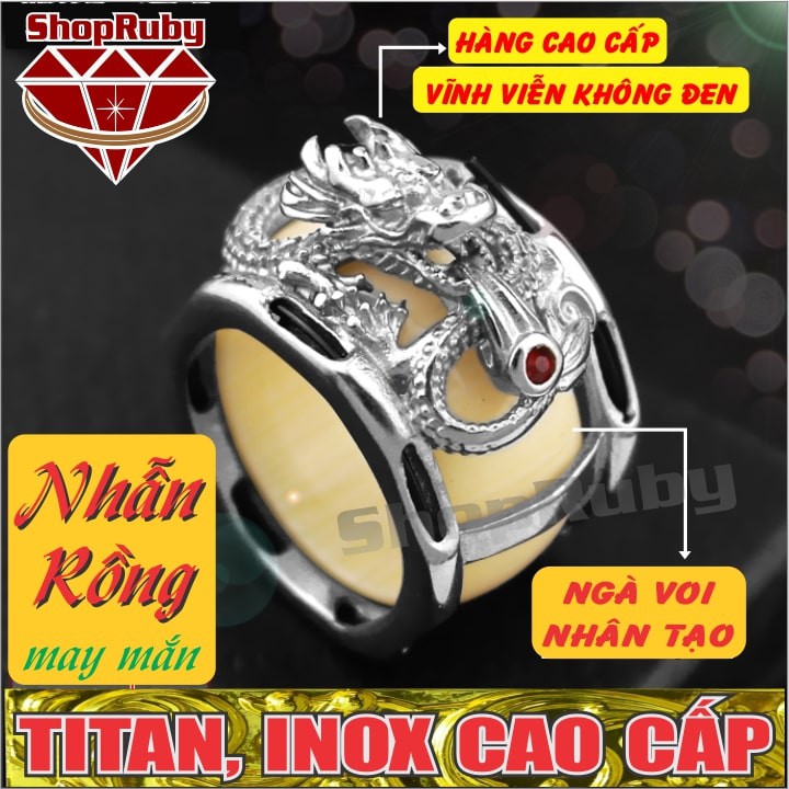 NHẪN RỒNG NGÀ MẠ VÀNG MAY MẮN | NHẪN NAM TITAN VÀNG