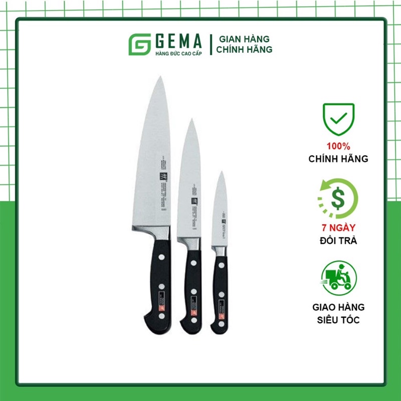 Set dao, bộ dao Zwilling 3 món   Zwilling professional S Made in Germany hàng chính hãng