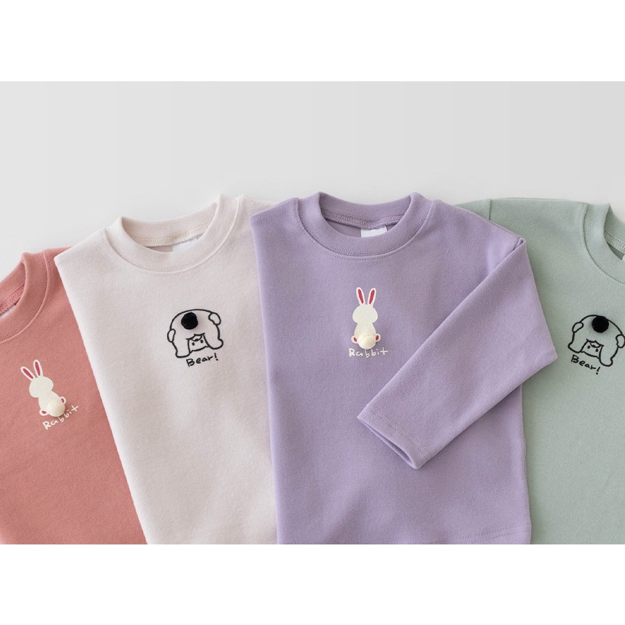 Áo Thun Cotton Dệt Kim Tay Dài Màu Sắc Kẹo Ngọt Phong Cách Phương Tây Thời Trang Xuân Thu Dành Cho Bé Trai Và Bé Gái 0438