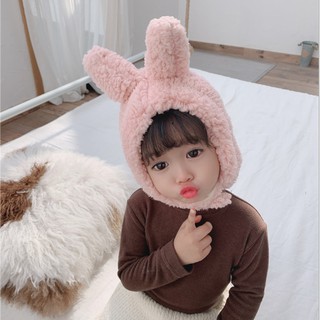 Mũ len tai thỏ lông cừu cho bé trai bé gái
