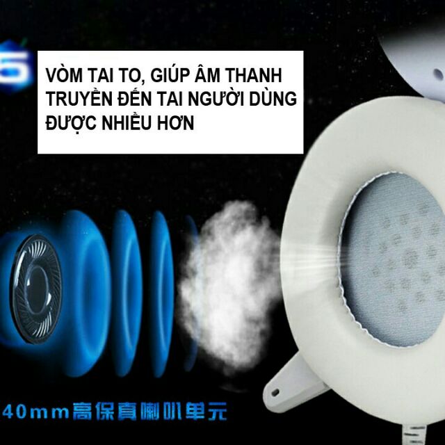 Tai nghe game thủ H5 LED 7 màu có mic thoại