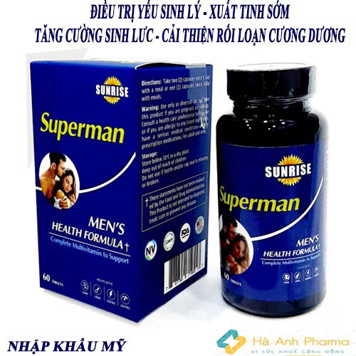 [YẾU SINH LÝ] SUPPERMAN Nhập khẩu Mỹ ngừa xuất tinh sớm yếu sinh lý  rối loạn cương dương tăng cường sinh lý nam | BigBuy360 - bigbuy360.vn