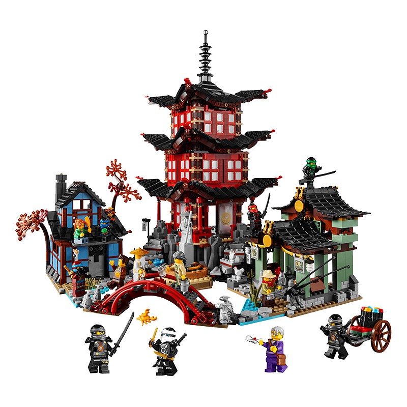 Đồ chơi lắp ráp Lego Ninjago Bela 10427 Season Phần 4 Ngôi Đền Ninja ma xếp hình Minifigures Kai Cole Lloyd Nya Jay Nya