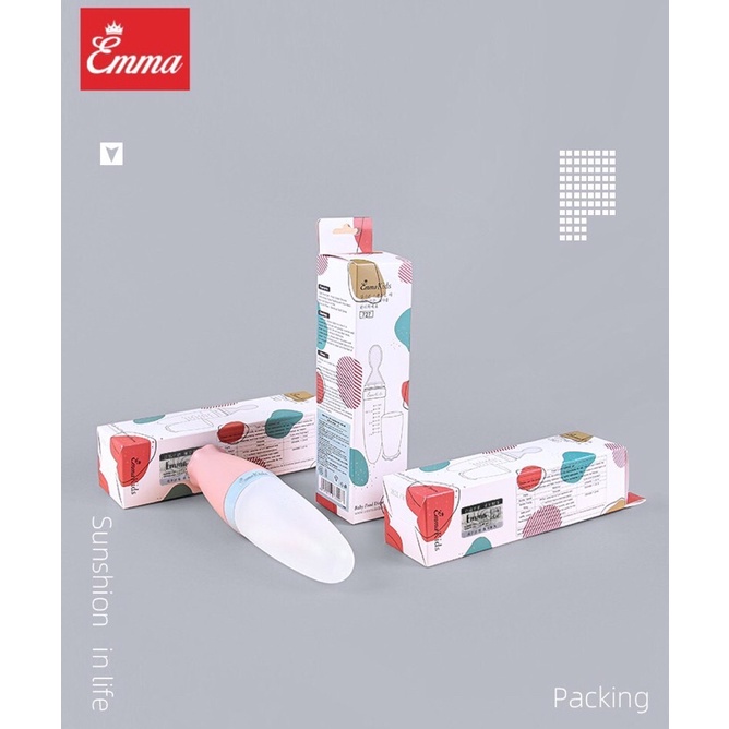 Bình thìa ăn dặm silicon Emma kids cho bé