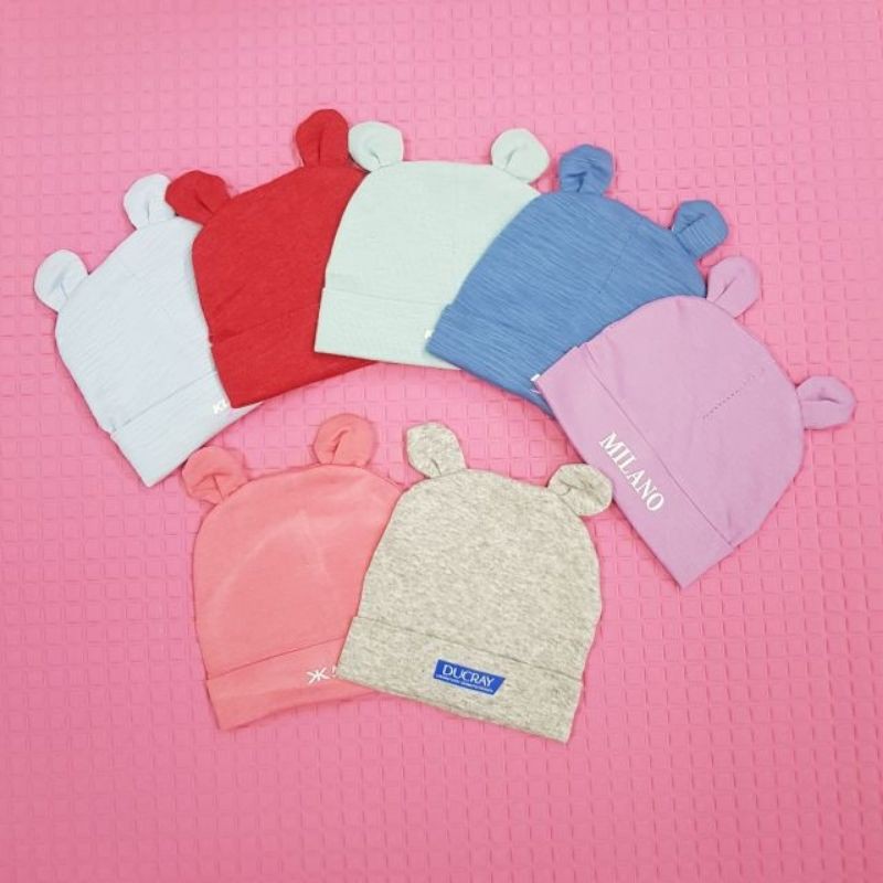 Mũ sơ sinh cotton 2 lớp cho bé trai, gái/nhiều mẫu