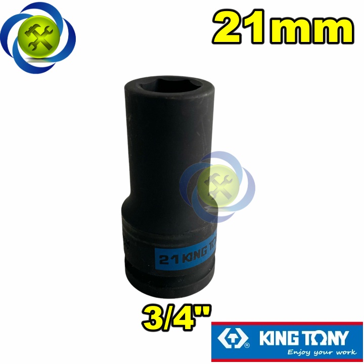 Tuýp 21mm 3/4 Kingtony 643521M loại dài 6 cạnh màu đen