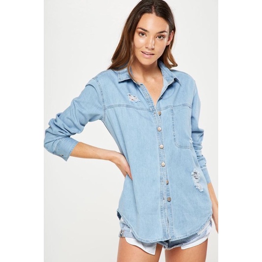 ÁO SƠ MI DENIM hiệu COTTON ON