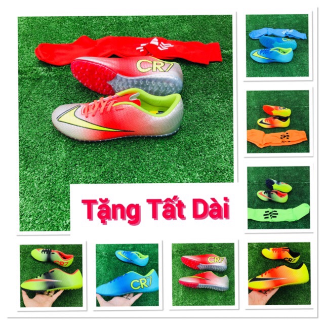Giày đá bóng TẶNG TẤT Dài,đủ size em bé và người lớn,giày đá banh đã khâu Full đế