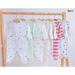 Body dài họa tiết mới vải sợi tre ARICH 0-18M